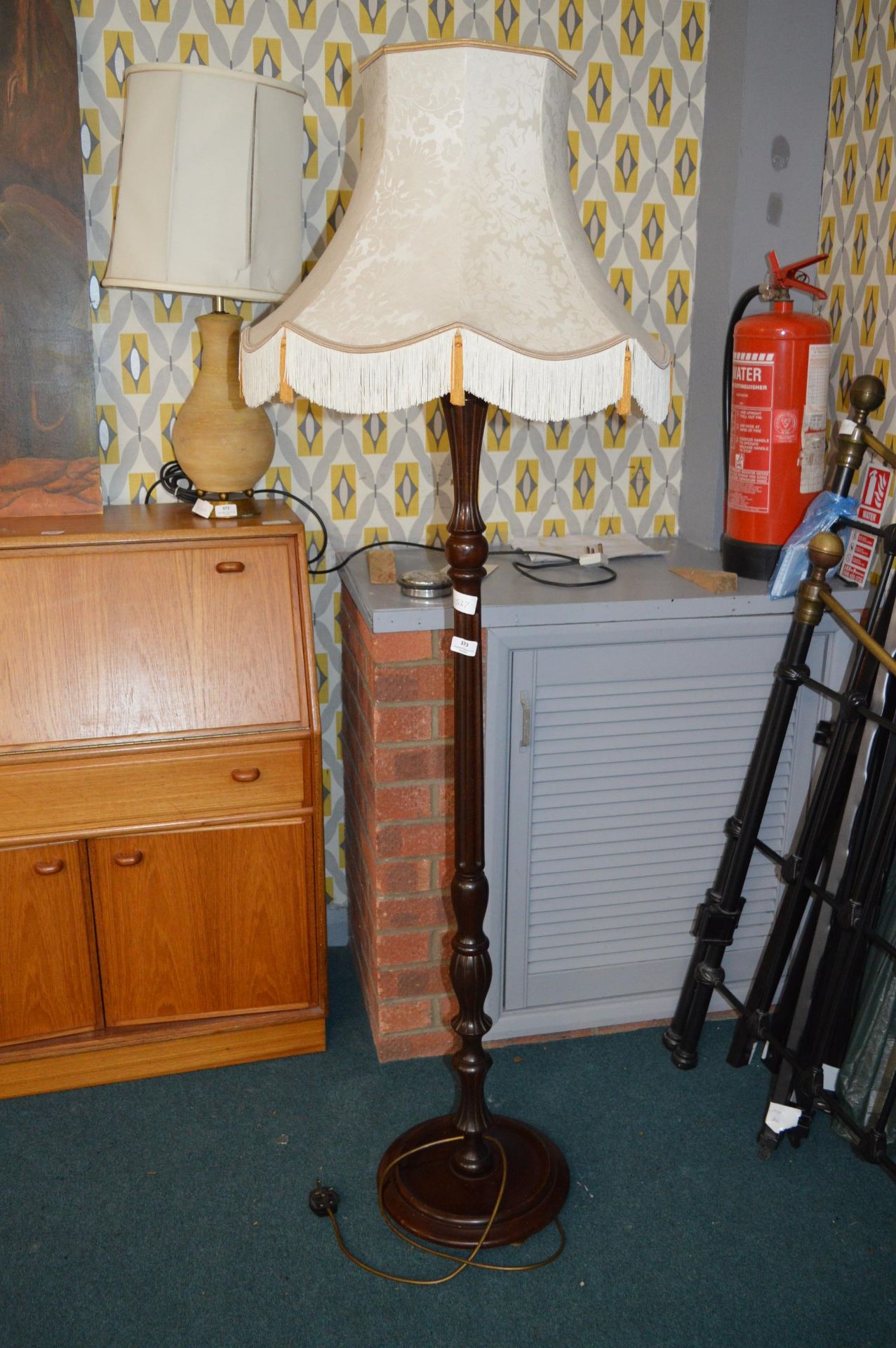 Standard Lamp with Cream Shade