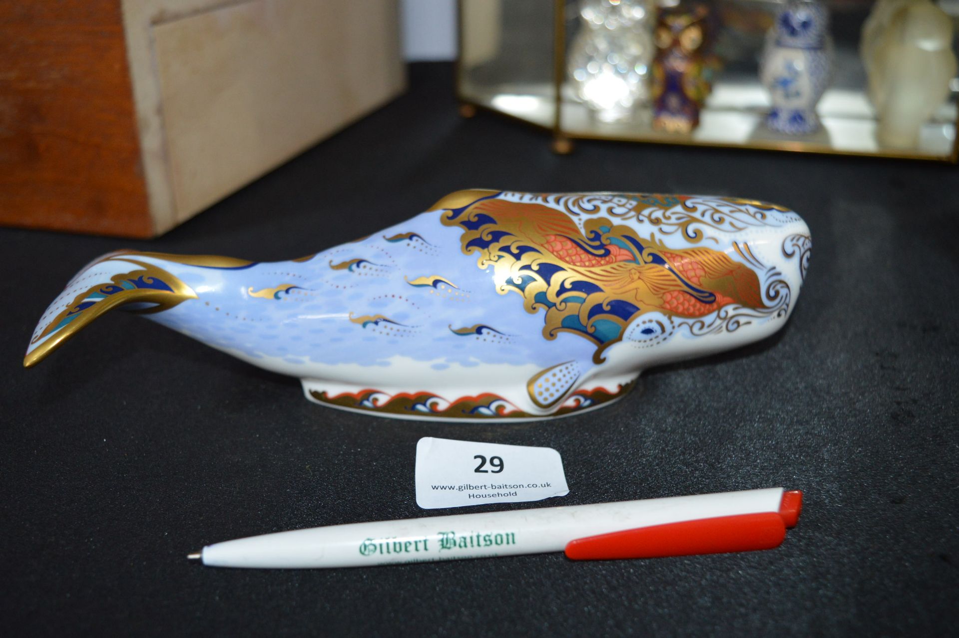 Royal Crown Derby Oceanic Whale with Gold Stopper - Image 3 of 5