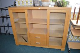 Light Oak Effect Display Cabinet