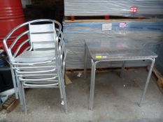 *Aluminium Table and Four Chairs