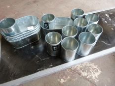 Set of Galvanised Steel Table Marker Cans and Oval