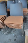 *Ten Black & Chrome Chairs with Brown Seats