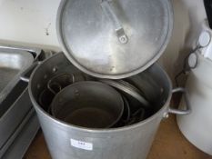 One Large and Three Small Aluminium Pans