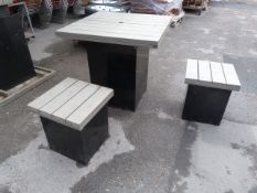 *Square Composite Topped Table with Two Matching S