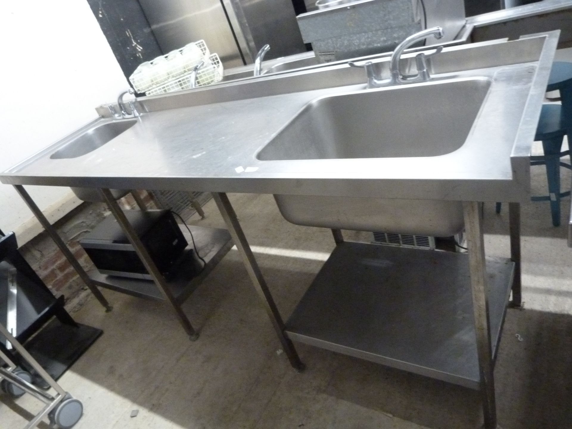 *Stainless Steel Double Sink Unit with Undershelve