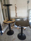 *Three Round Single Pedestal Tables with Wooden To