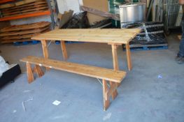 *Folding Outdoor Picnic Table with One Bench