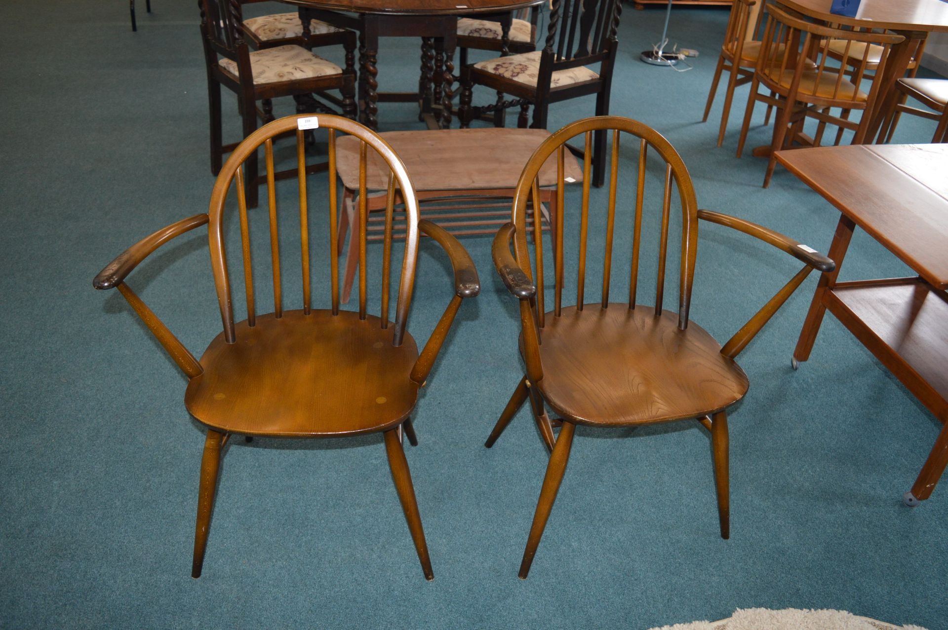 Pair of Ercol Spindleback Kitchen Chairs
