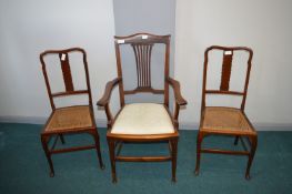 Two Berger Seated Chairs and an Armchair