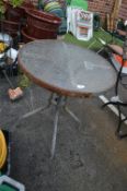 *Small Glass Topped Metal Garden Table