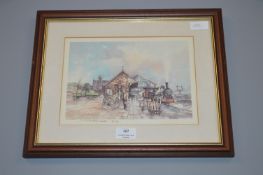 Small Framed Tom Harland Print of a Steam Railway
