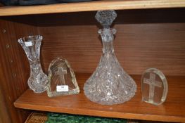 Glass Decanter and Vases etc.