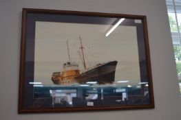 Watercolour by Eric Wedge of The Hull Trawler H350