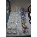Drinking Glassware plus Coloured Glass Bowls, Vase