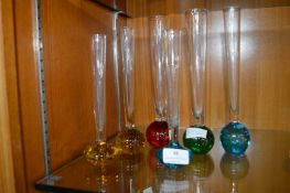 Six Glass Specimen Vases
