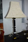 Black Table Lamp with Cream Shade