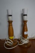 Pair of Wooden Lamp Bases