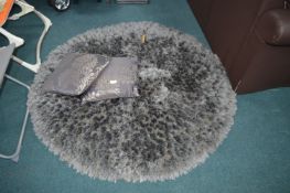 Circular Shag Rug (grey) 140cm diameter, plus Two