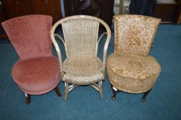 Three Vintage Bedroom Chairs