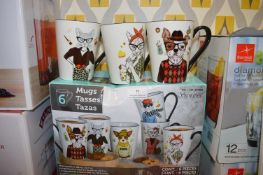 *Signature Hipster Animal 6pc Mug Set