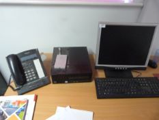 *HP Intel i5 Desktop PC with Monitor, Telephone, Keyboard, and Mouse (This lot is located at 7