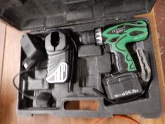 *Hitachi DS14DVF3 Pistol Drill with Battery and Ch