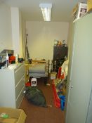 *Contents of Storage Room to Include Various Cabinets, Curtain Rails, Table Bases and Tops, etc. (
