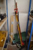 Quantity of Squeegee Mops, Snow Shovel, and Garden