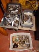 *Three Boxes of Garage Bric-a-Brac; Antique Oil Lam