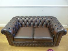 *Two Seat Brown Chesterfield Style Settee