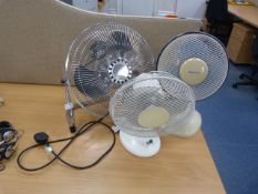 *Three Desk Fans