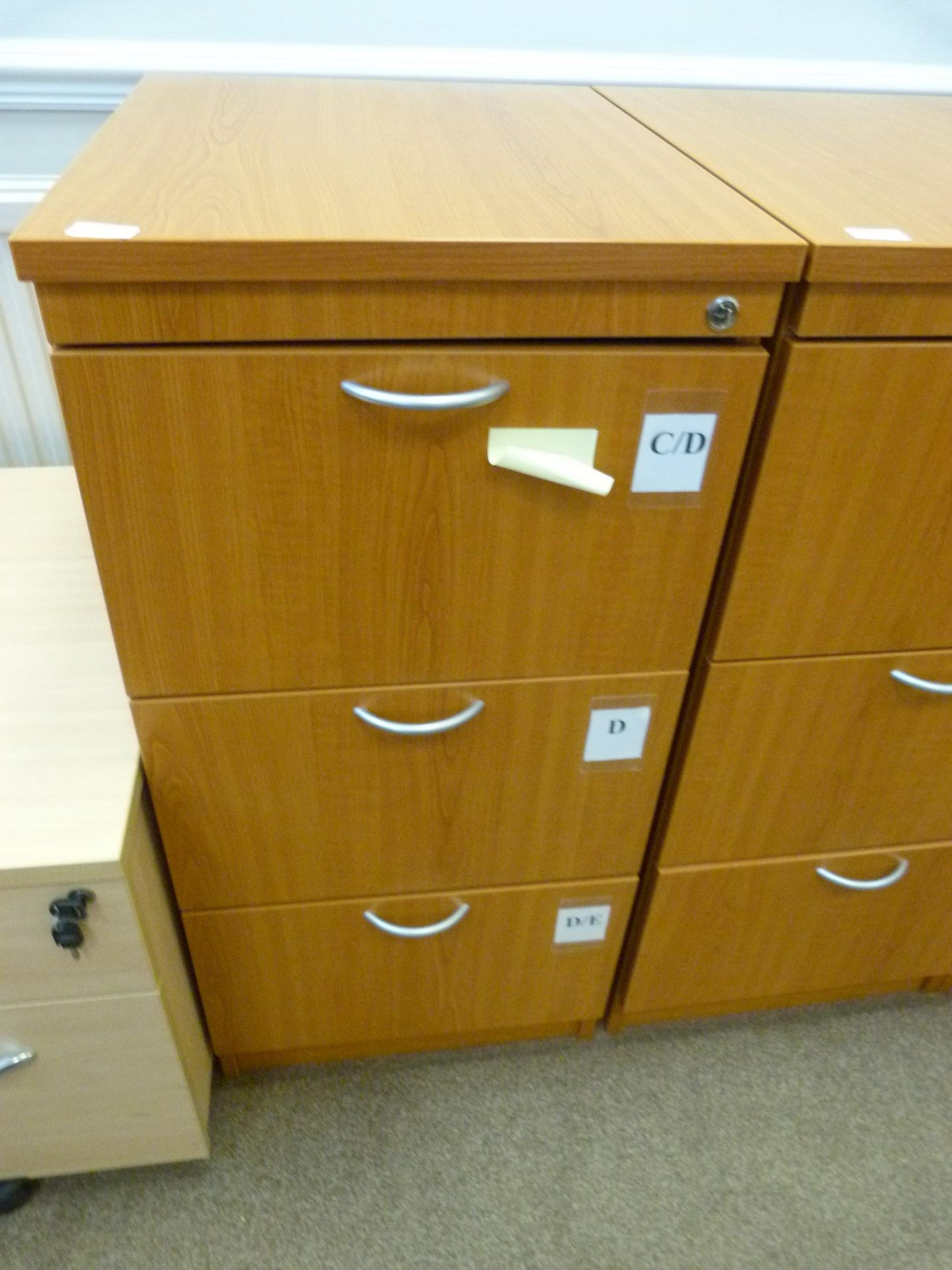 *Three Drawer Filing Unit in Rosewood Finish