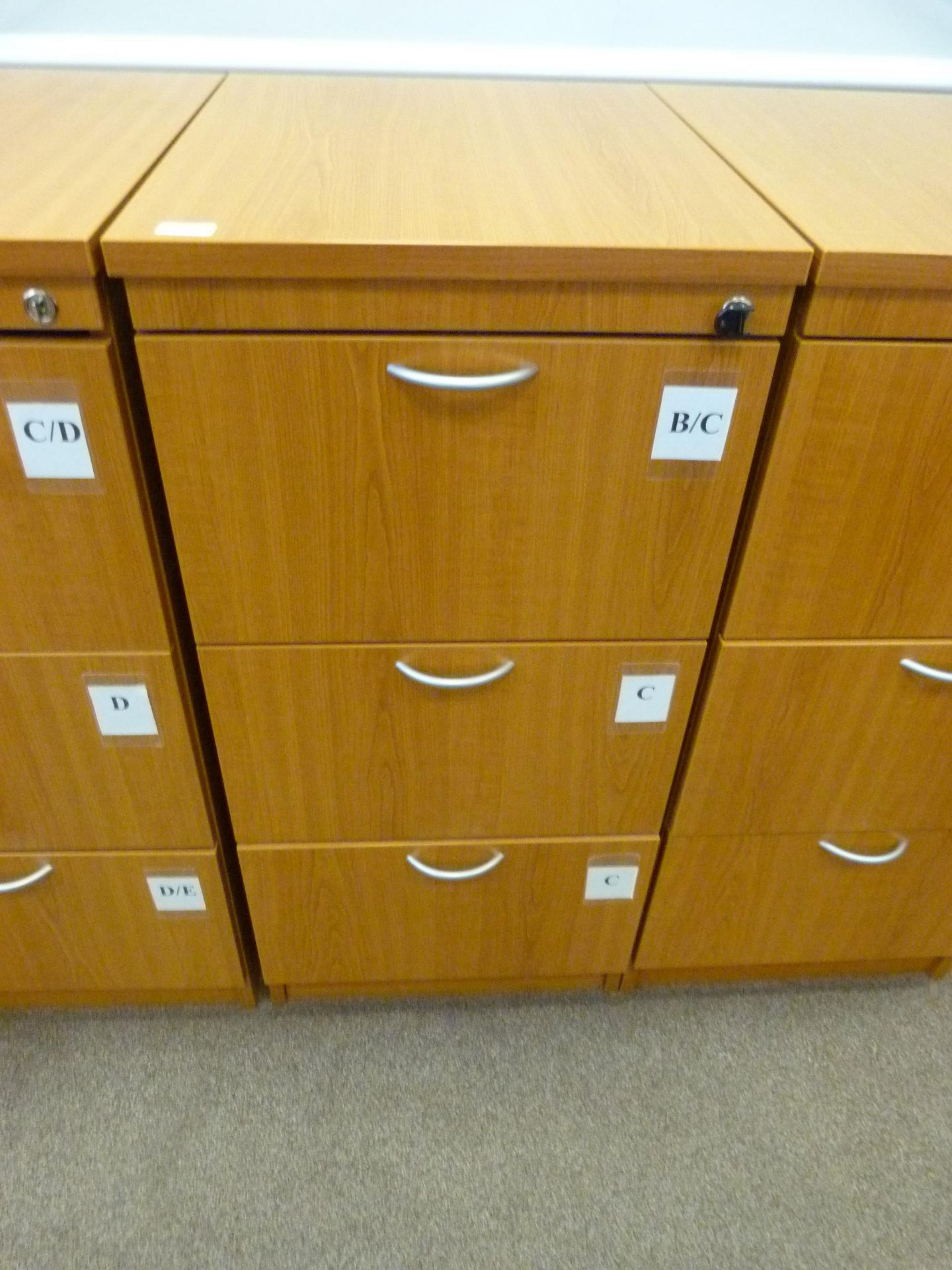 *Three Drawer Filing Unit in Rosewood Finish