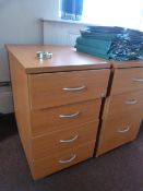 *Four Drawer Standalone Drawer Pedestal in Rosewood Finish