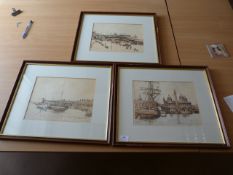 *Three Roger Dean Prints - Hull River Scenes; Princess Dock and Victoria Pier
