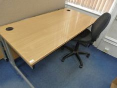 *Office Desk in Lightwood Finish and a Gas-Lift Office Chair