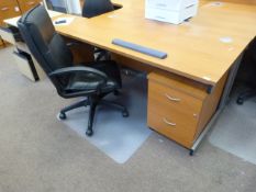 *Office Desk in Wood Effect Finish with Two Drawer Pedestal and an Executive Office Chair