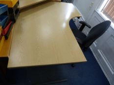 *L-Shape Desk in Lightwood Finish and a Gas-Lift Office Chair