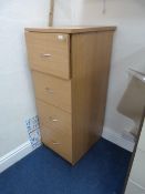 *Four Drawer Filing Unit in Lightwood Finish