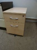 *Standalone Two Drawer Pedestal in Lightwood Finish