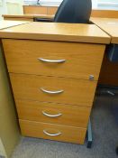 *Three Drawer Filing Unit in Rosewood Finish