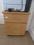 *Two Drawer Standalone Drawer Pedestal in Lightwood Finish