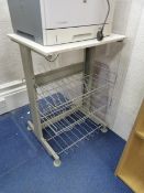 *Printer Table with Wire Rack Shelving