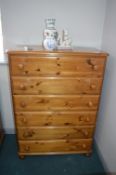 Solid Pine Six Height Chest of Drawers