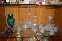 Cut Glass Decanters, Bowls, etc.