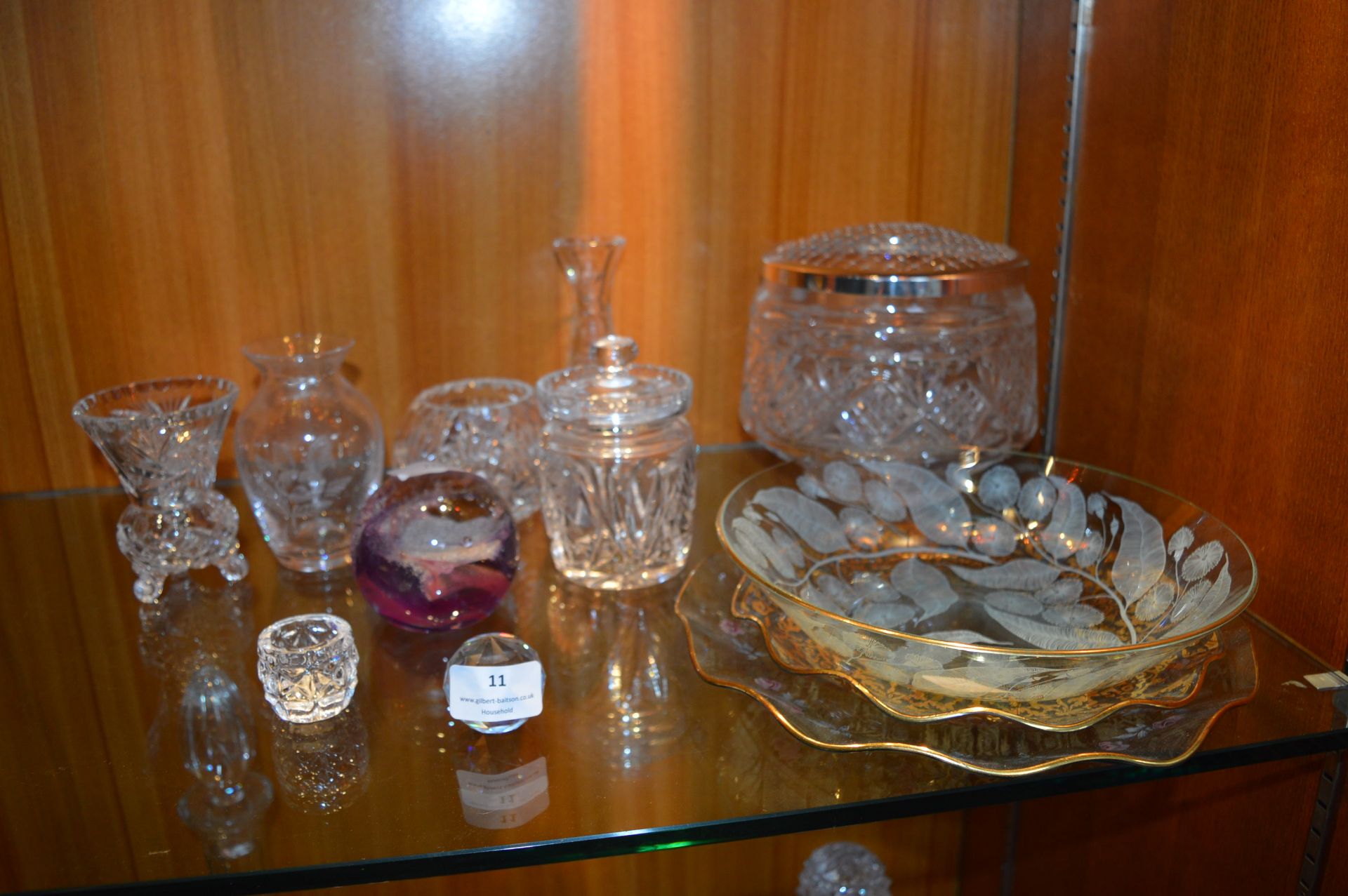 Glass Paperweights, Lead Crystal Rose Bowl, etc.