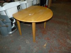 Circular Beech Drop Leaf Table on Four Square Tapered Legs