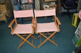 Pair of Folding Directors Chairs (fabric requires
