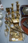 Brass Candlesticks and Decorative Items