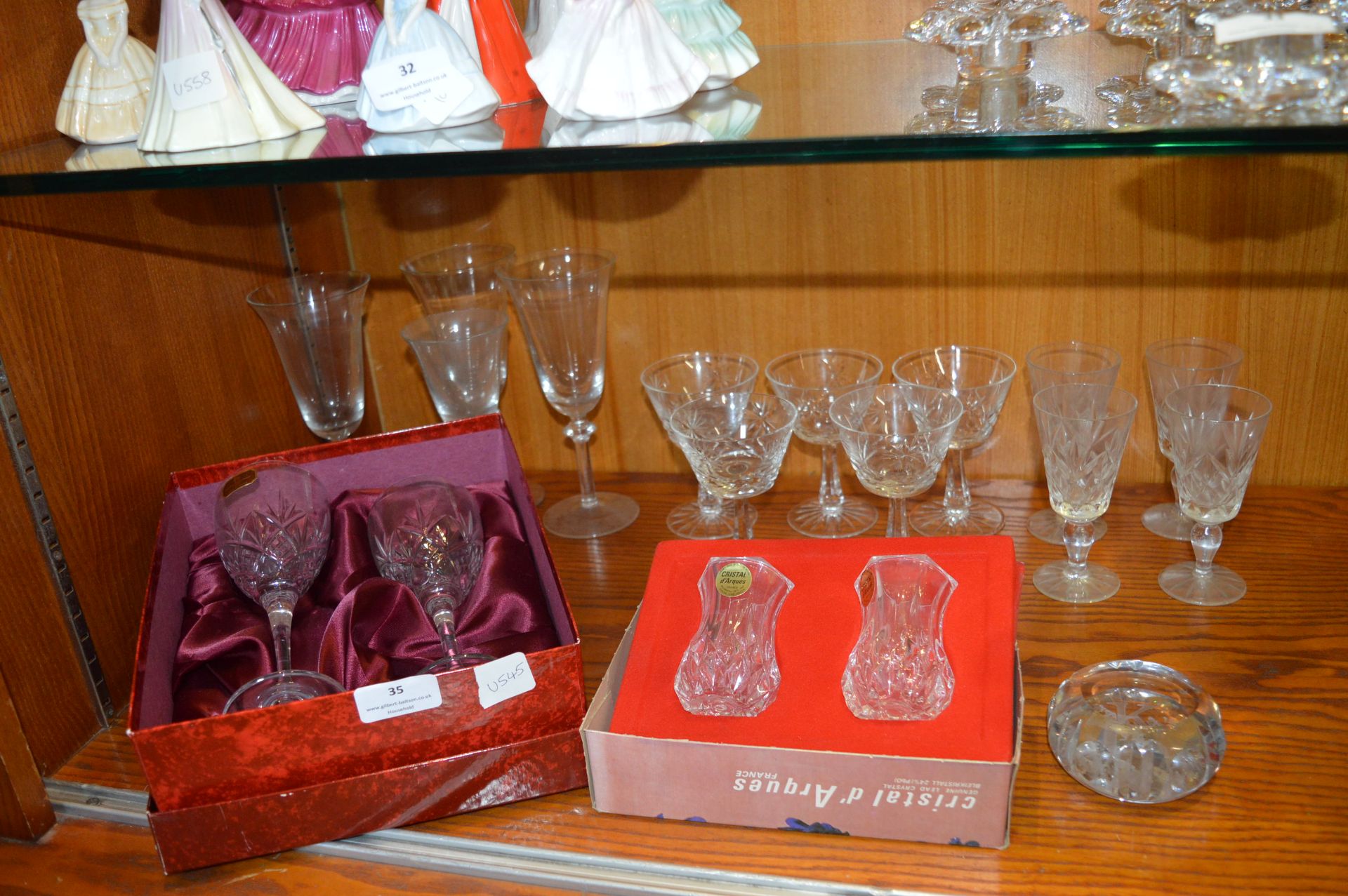Cut Glass Wine Glasses by Doulton, Crystal D'Arque